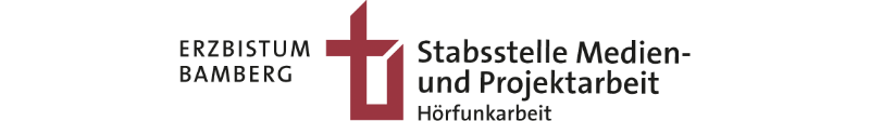 Schriftzug und Logo im Kopf der Homepage der Hörfunkredaktion des Erzbistums Bamberg mit Verlinkung
