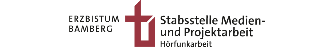 Schriftzug und Logo im Kopf der Homepage der Hörfunkredaktion des Erzbistums Bamberg mit Verlinkung